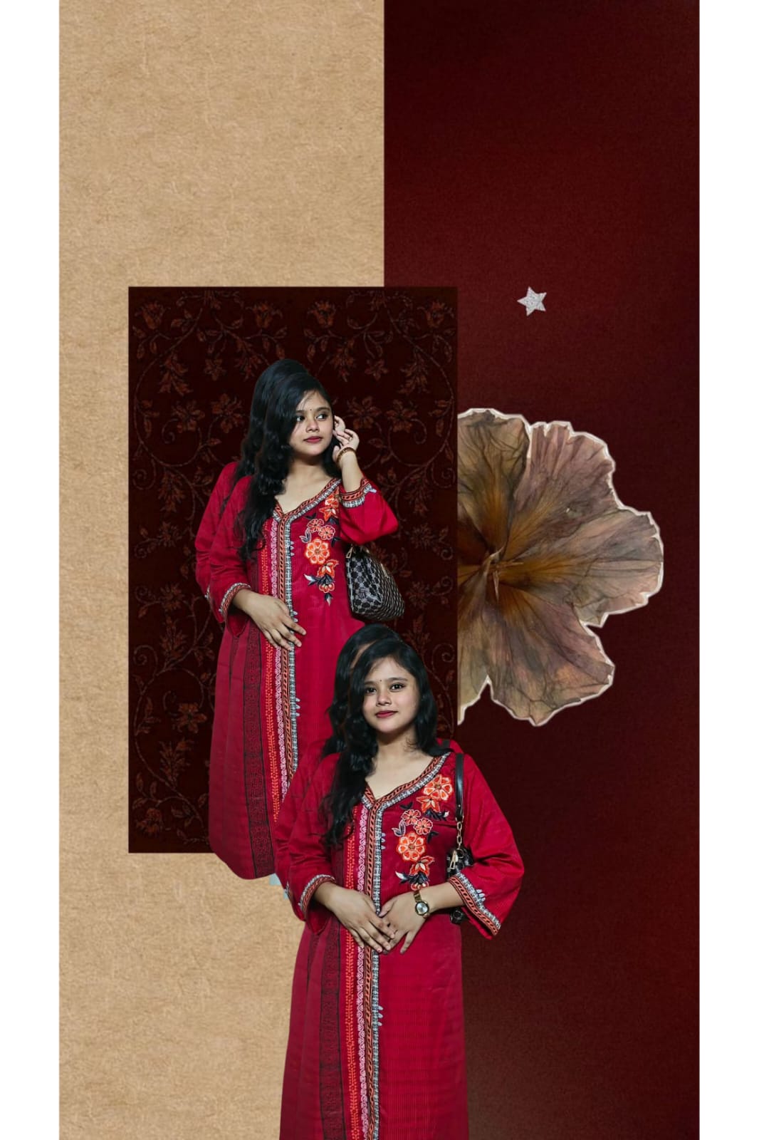 Cherry Cola deep maroon traditional one piece - Thread Co.